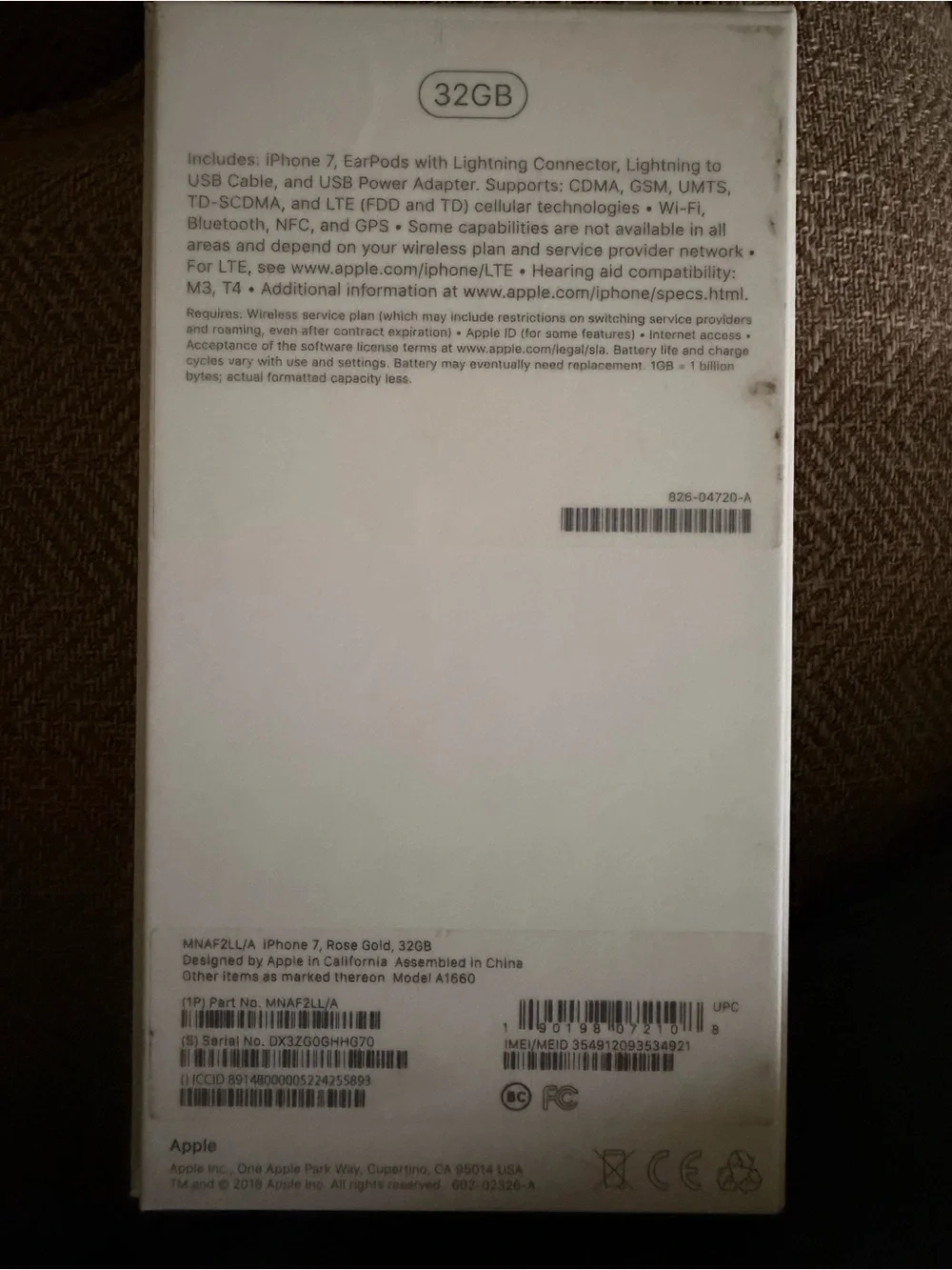Apple iPhone 7 Rose Gold with original Box. T Mobile. Unlocked